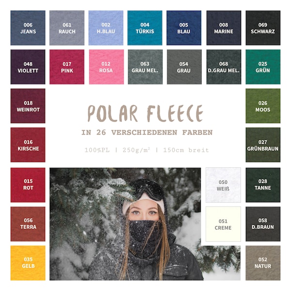 Polarfleece Meterware antipilling - Fleecestoff weich/kuschelig - Kuschelfleece Uni - Polyesterfleece - Winterstoff - 50 x 150 cm