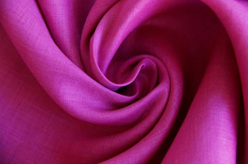 Voile de lin vendu au mètre voile de lin doux uni tissu chemisier fluide, tissu été aéré, tissu lin léger, tissu naturel A partir de 50 cm 017 pink