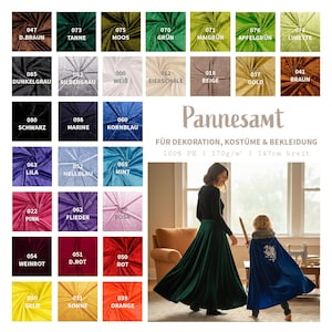 Pannesamt Meterware - Panné Samt Stoff - Samt Dekostoff, Knit Velour, Samt Polyester - Samtstoff glänzend - Velour glänzend  100 cm x 147cm