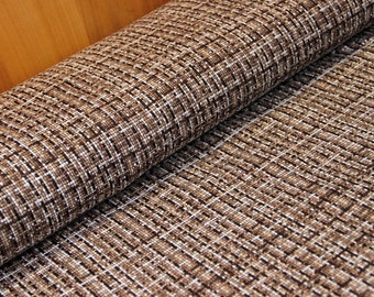 Tissu d'ameublement "Mosaico" polyester - tissu robuste marron-beige vendu au mètre *** 50 cm x 140 cm ***