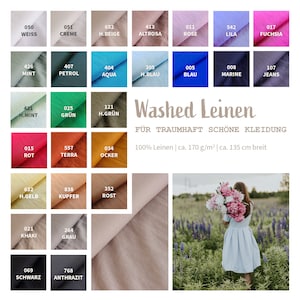 Leinen gewaschen- Sommerleinen - Reinleinen gewaschen - 100% Leinen, washed Leinen - Naturfaser - Leinenstoff leicht *** 50 cm x 135 cm ***