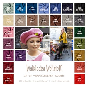 Walkloden by the meter uni - Walk fabric - Coat fabric - Traditional costume fabric - Wool walk - Loden - 100% virgin wool/wool *** 50 cm x 146 cm ***