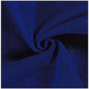 Walkloden Meterware uni - Walkstoff - Mantelstoff - Trachtenstoff - Wollwalk - Loden - 100% Schurwolle/Wolle *** 50 cm x 140 cm *** 005 blau