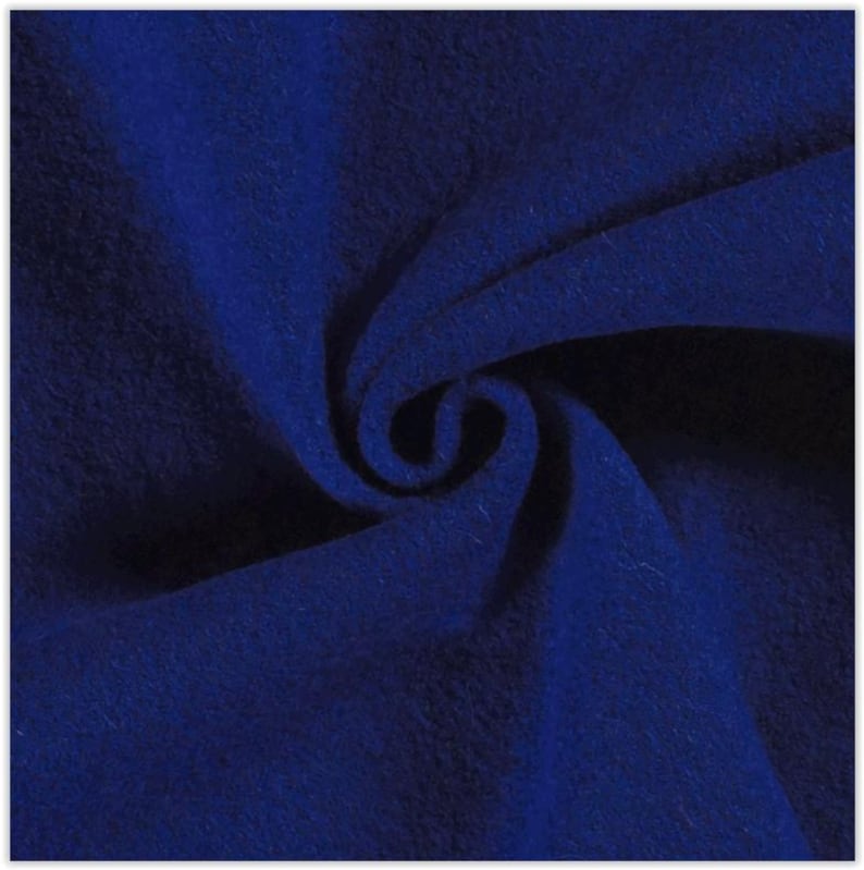 Walkloden Meterware uni - Walkstoff - Mantelstoff - Trachtenstoff - Wollwalk - Loden - 100% Schurwolle/Wolle *** 50 cm x 140 cm *** 005 blau