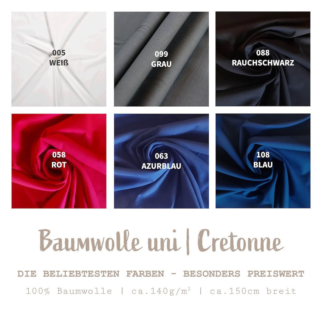 Baumwolle uni Stoff Meterware Spezialpreis Baumwollstoff