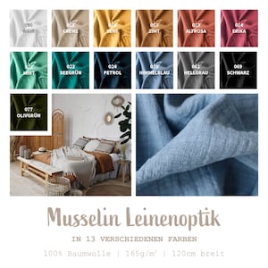 Mousseline linnenlook per meter - Mousseline stof linnenlook - Double Gauze - Babykatoen - Luierstof, linnen mousseline Ökotex *vanaf 25 cm
