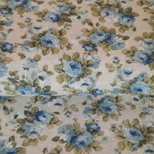 Decorative fabrics sold by the meter roses blue cotton blend printed roses ottoman fabric summer, spring fabrics home textiles flowers From 50 cm image 5