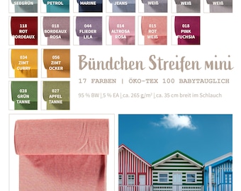 Ribbed knit fabric by the meter, striped - knitted ribbed knit fabric, striped - tubular ribbed knit fabric, striped ribbed knit fabric *from 25 cm x 70 cm (35 cm in a tube)