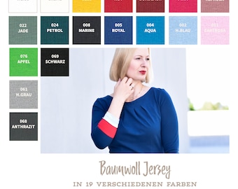 Cotton jersey sold by the meter - jersey fabric - jersey - stretch fabric - elastic fabric - Oeko-Tex - 19 colors *** 50 cm x 150 cm ***
