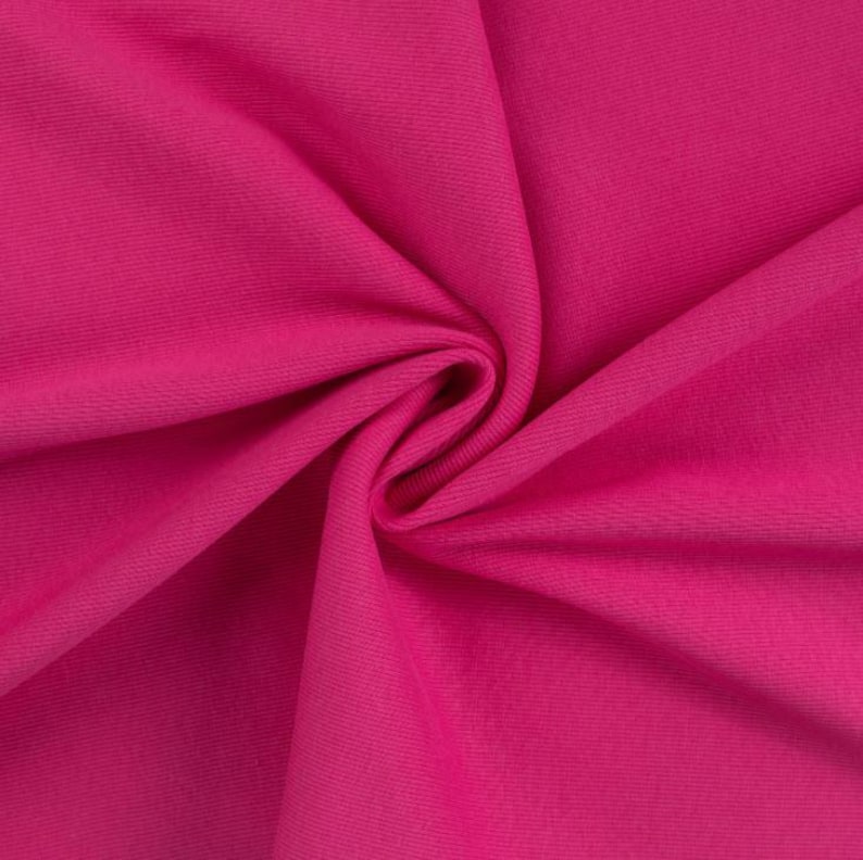 Tissu côtelé pour poignets, vendu au mètre, extra large - Tissu côtelé pour poignets, coloris uni - Tissu tubulaire pour poignets - Maille - Jersey côtelé *À partir de 25 cm x 95 cm 017 pink