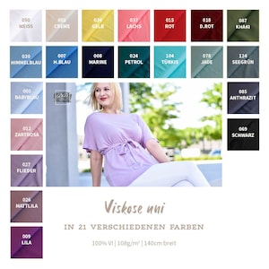 Viscose plain sold by the meter - 100% viscose - viscose fabric - flowing blouse fabric airy, light - Ökotex 100 - 21 colors *** 50 cm x 140 cm ***