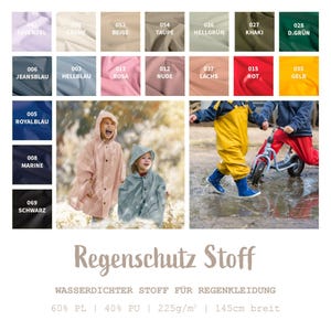 Waterproof rain fabric by the meter, plain color - functional fabric, water-repellent, outdoor fabric, rainwear, fabric for mud pants, rain jacket *from 50 cm image 1