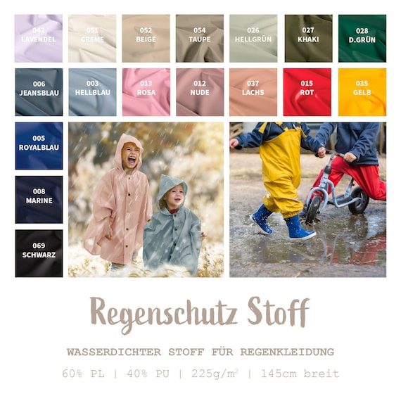 Regenstoff Meterware wasserdicht uni - Funktionsstoff wasserabweisend, Outdoorstoff, Regenstoff, Stoff Matschhosen, Regenjacke *ab 50 cm