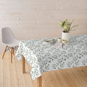 Decorative fabric coated eucalyptus water-repellent bag fabric, branches tablecloth fabric, Teflon fabric sold by the meter leaves From 50 cm image 1