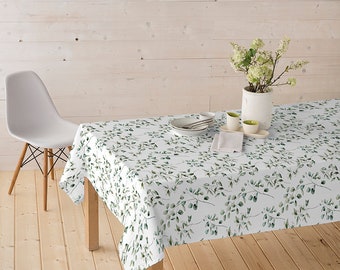 Decorative fabric coated eucalyptus - water-repellent bag fabric, branches tablecloth fabric, Teflon fabric sold by the meter leaves *From 50 cm