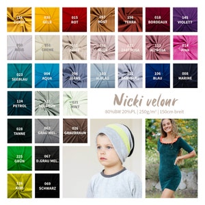 Nicki fabric sold by the meter - velvet fabric stretchy - soft fleece - Nicky velor - Niki fabric - velor fabric - cuddly soft - 50 x 152 cm