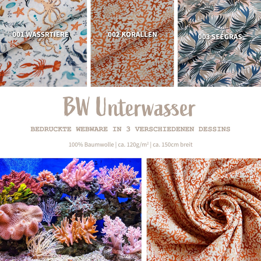 Buy Cotton Fabric Sold by the Meter Lobster, Octopus Poplin Underwater  World Cotton Print Woven Fabric Coral Cotton Printed Sea Creatures  *from