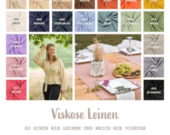 Linen with viscose - summer linen - soft viscose linen - airy linen blend, lightweight linen fabric, natural fiber, solid color half-linen *from 50 cm