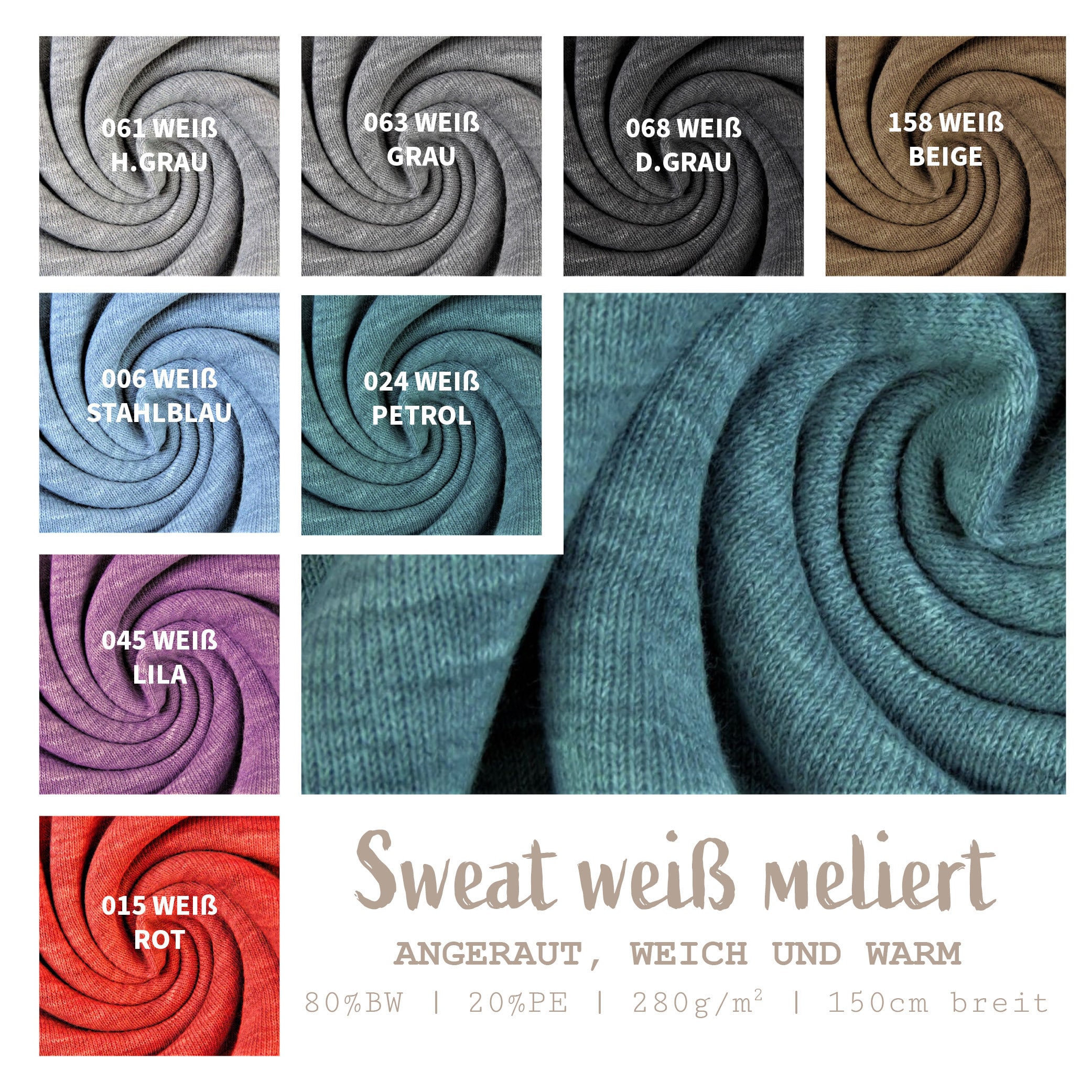Heavy Jogging Sweat/Fleece - European Import - Oeko-Tex® - Petrol 2 Heavy Jogging Sweat/Fleece - European Import - Oeko-Tex® - Petrol 2