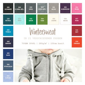 Winter sweat by the meter - sweatshirt fabric - cotton sweat plain - soft fabric for sweaters/hoodies - ÖkoTex 100 - 50 cm x 150 cm ***