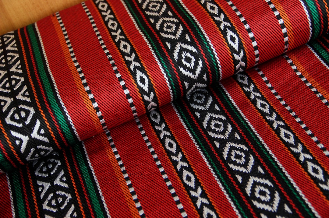 Decoratieve stof verkocht per meter Ethno robuuste jacquard rode