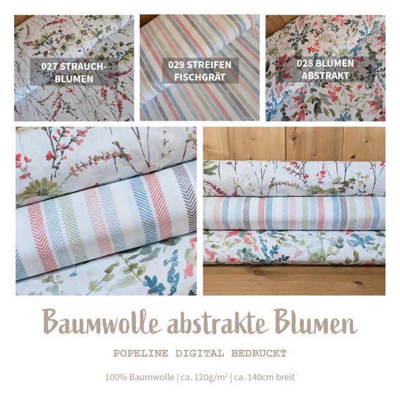 Baumwolldruck Meterware Blumen Baumwollstoff bedruckt ÖkoTex 100