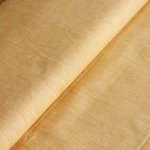 Half linen by the meter herringbone yellow/curry - linen blend - linen/cotton - patterned linen fabric - plain linen - linen fabrics 50 x 140 cm