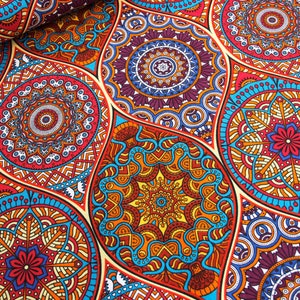 Decorative fabric sold by the meter oriental mandala, colorful ornaments, yoga - printed cotton blend fabric - ottoman fabric - spring fabrics * from 50 cm