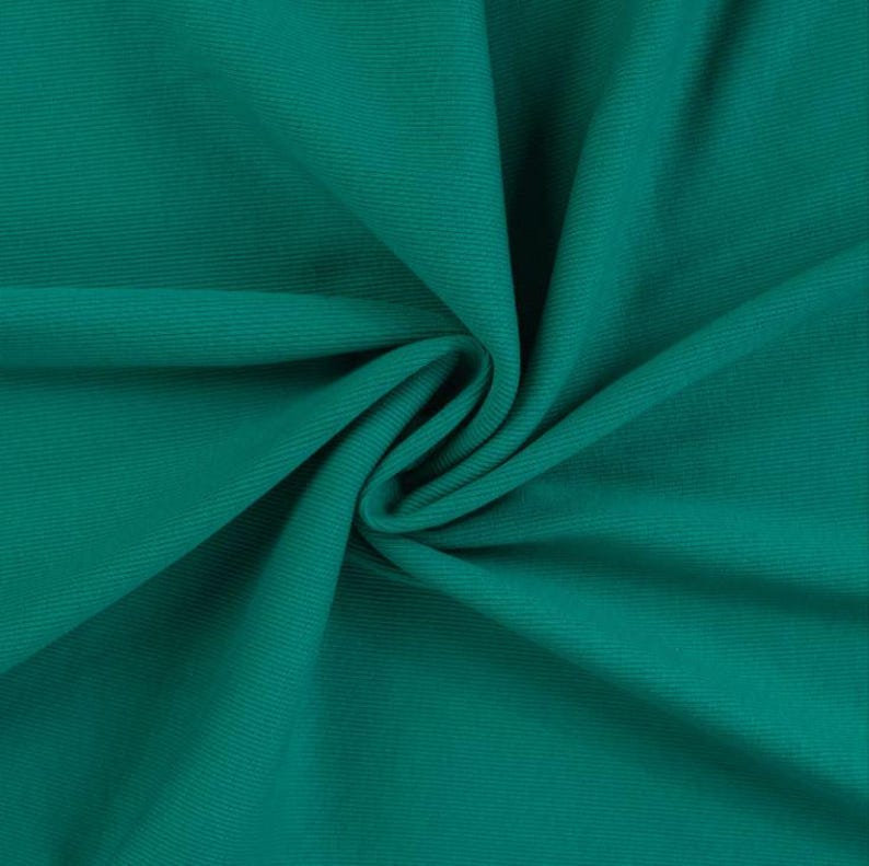 Tissu côtelé pour poignets, vendu au mètre, extra large - Tissu côtelé pour poignets, coloris uni - Tissu tubulaire pour poignets - Maille - Jersey côtelé *À partir de 25 cm x 95 cm 270 grün