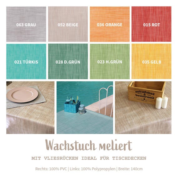 Wachstuch Tischdecken Stoff Meterware und Rollen, Tischdeckenstoff wasserabweisend, Funktionsstoff für Biertische, Festzeltgarnitur *Ab 50cm