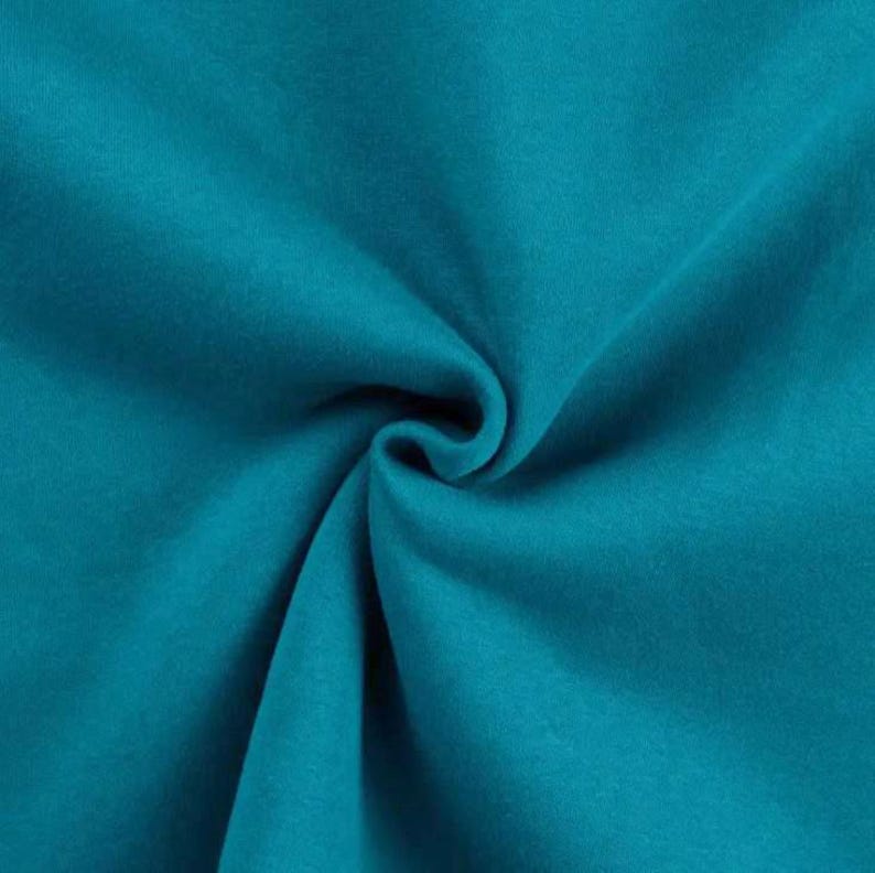 Winter sweatshirt fabric by the meter - melange sweatshirt fabric - cotton sweatshirt melange, Oeko-Tex Standard 100 certified - soft fabric for sweaters/hoodies *From 50 cm 006 petrol