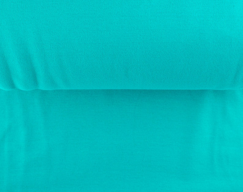 Bündchen Bündchenstoff Meterware 25 cm x 70 cm Stoff Öko-Tex TÜRKIS, Uni, Basic, Schlauchware Bild 1