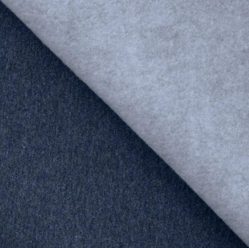 Winter sweatshirt fabric by the meter - melange sweatshirt fabric - cotton sweatshirt melange, Oeko-Tex Standard 100 certified - soft fabric for sweaters/hoodies *From 50 cm 907 dunkelblau mel.