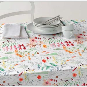 Tela decorativa, revestida e impresa - tela para mantel hidrófuga con hojas, tela de teflón por metro, diseño floral, tela para bolsos náuticos *Desde 50 cm imagen 2
