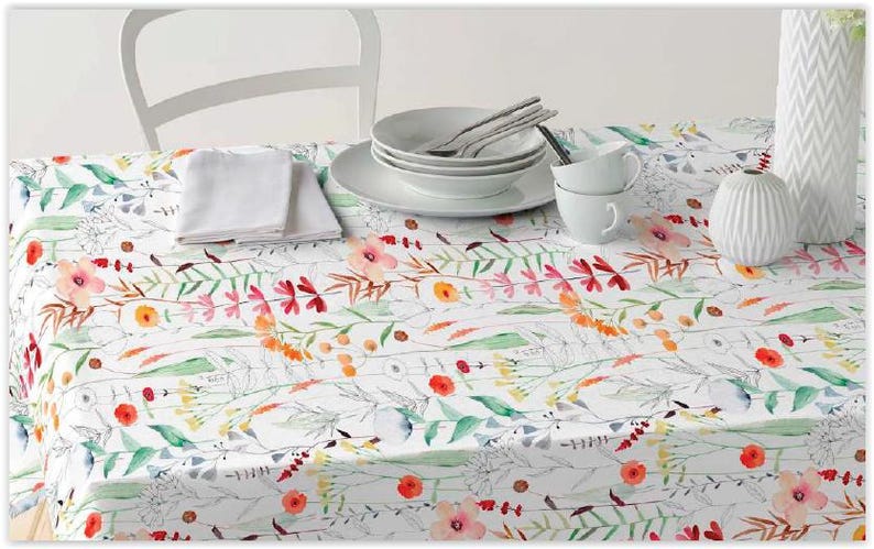 Tela decorativa, revestida e impresa - tela para mantel hidrófuga con hojas, tela de teflón por metro, diseño floral, tela para bolsos náuticos *Desde 50 cm imagen 2