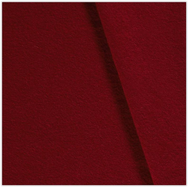 Walkloden Meterware uni - Walkstoff - Mantelstoff - Trachtenstoff - Wollwalk - Loden - 100% Schurwolle/Wolle *** 50 cm x 140 cm *** 015 d.rot
