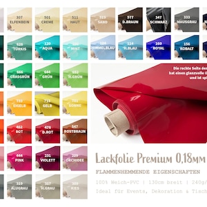 Lackfolie Premium Meterware, 30 Meter Rollen doppelt gelegt = 2 x (15m x 130cm), schmutzabweisend - Für Events, Dekoration, Tischabdeckungen