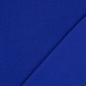 May include: Close-up of two pieces of royal blue fabric. One piece has a ribbed texture, while the other is smooth. The fabrics are angled against each other, showcasing the contrast in texture and color.
