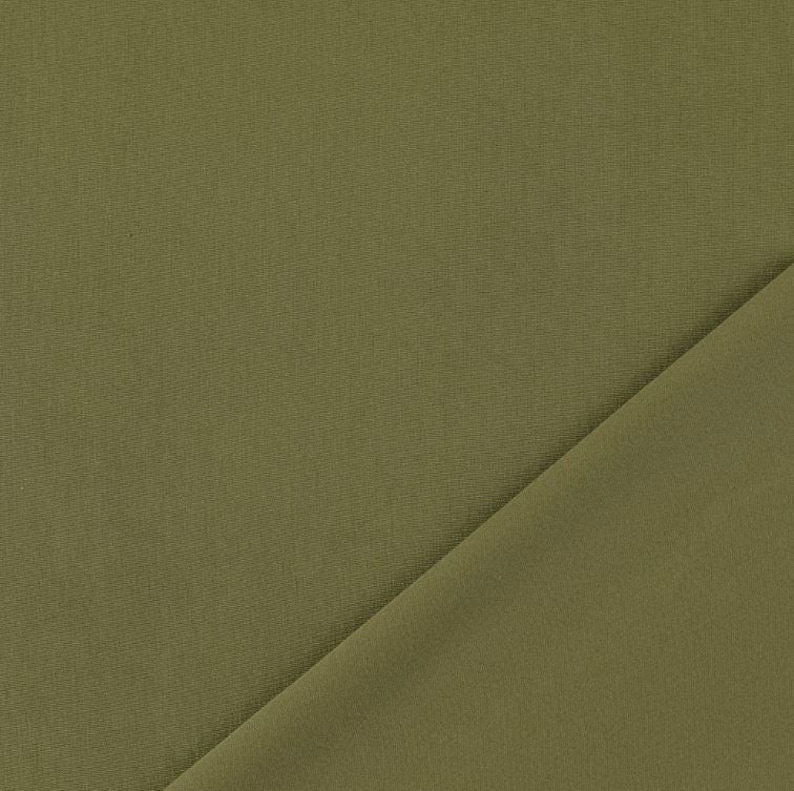 Scuba jersey fabric sold by the meter, soft flowing jersey fabric, viscose jersey plain, elastic scuba fabric stretchable *From 50 cm 026 moosgrün