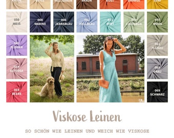 Linen with viscose - summer linen - soft viscose linen - airy linen blend, light linen fabric, natural fiber, plain half linen *from 50 cm
