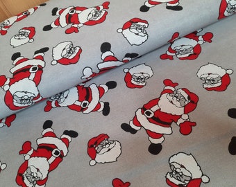 Christmas decorative fabric sold by the meter - cotton printed Santa Claus - gray Christmas fabric, Santa Claus, winter fabric, Advent *from 50 cm