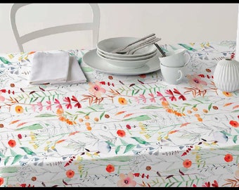 Decorative fabric coated colorful flowers - water-repellent bag fabric, wildflower meadow tablecloth fabric, Teflon fabric sold by the meter *From 50 cm