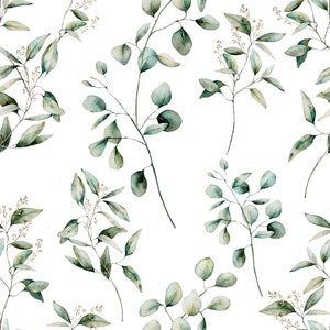 Decorative fabric coated eucalyptus water-repellent bag fabric, branches tablecloth fabric, Teflon fabric sold by the meter leaves From 50 cm image 3