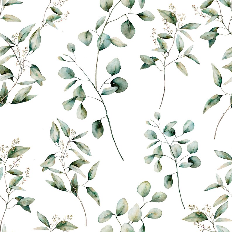 Decorative fabric coated eucalyptus water-repellent bag fabric, branches tablecloth fabric, Teflon fabric sold by the meter leaves From 50 cm image 3