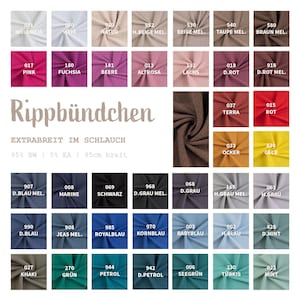 Rippbündchen Meterware überbreit - Bündchenstoff gerippt uni - Bündchen Schlauchware - Strickware - Jerseystoff Rippen *Ab 25 cm x 95cm