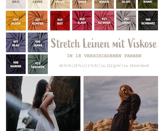 Stretch linen with viscose - summer linen, stretchy - viscose linen, stretchy - linen blend, airy, lightweight linen fabric, natural fiber *from 50 cm
