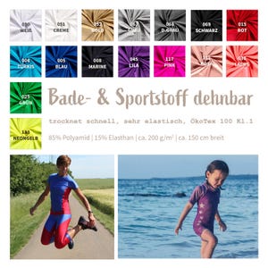 Badestoff Meterware uni - Bikinistoff, Sportstoff - Stoff für Bademode - Jerseystretch - Stretchstoff - Tanzstoff, Funktionsjersey  *ab 50cm