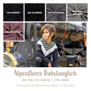Alpenfleece sold by the meter plain - soft sweat mottled - cuddly fleece fabric babies, Alpensweat, winter fabric warm fur - sweater fabric *from 50 cm