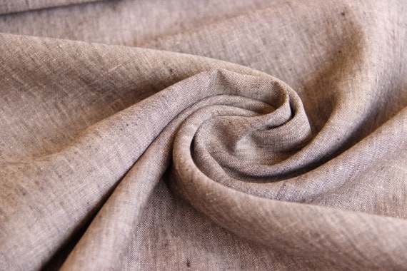 Linen Melange TAUPE 100 Linen Fabric by the Meter Ecologically