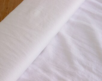 Washed Linen - 100% Leinen WEIß - Stoff Meterware  - Naturfaser leicht *** 50 cm x 135 cm ***